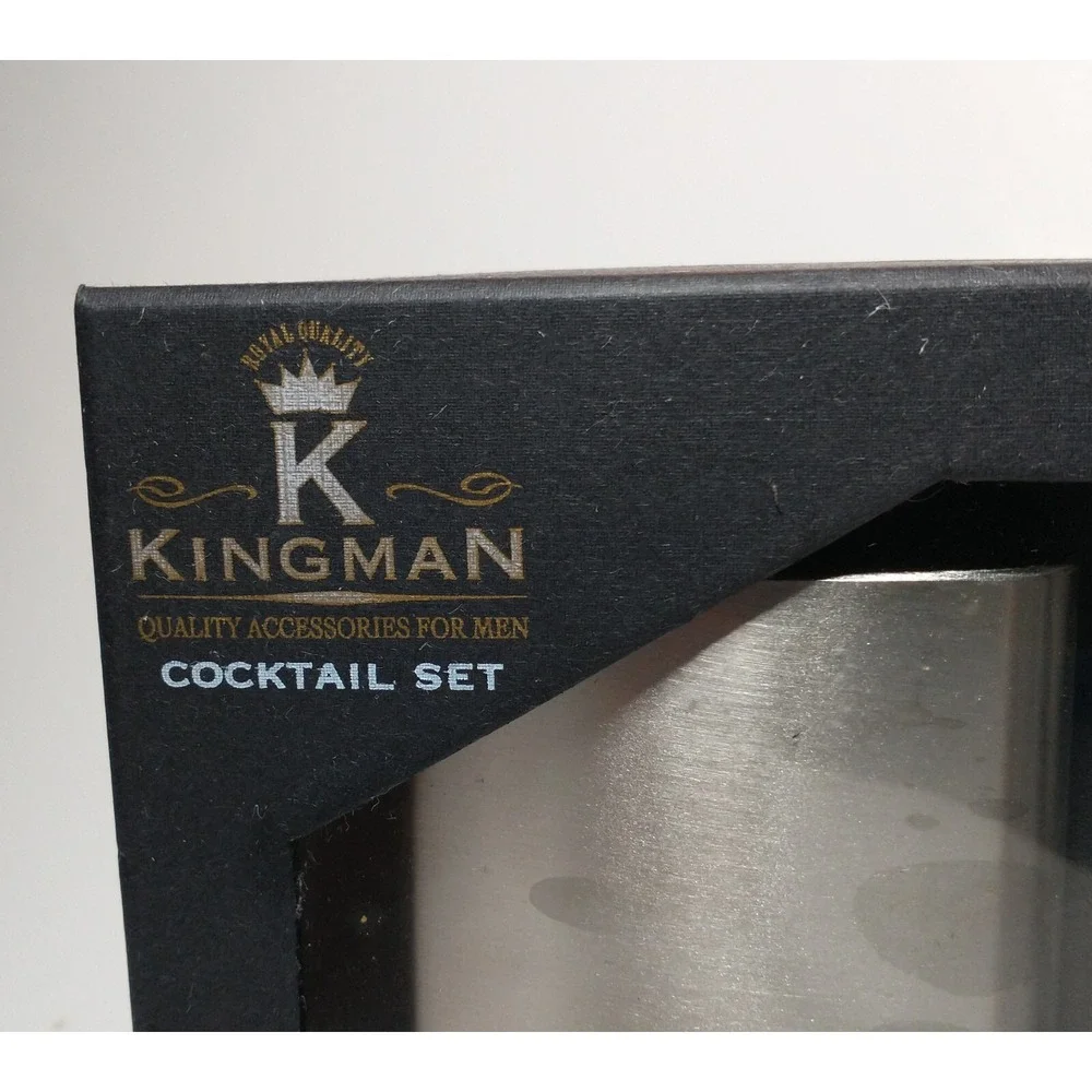 Kingman 7 Piece Stainless Steel Cocktail Set Flask Corkscrew Shot Glasses Funnel